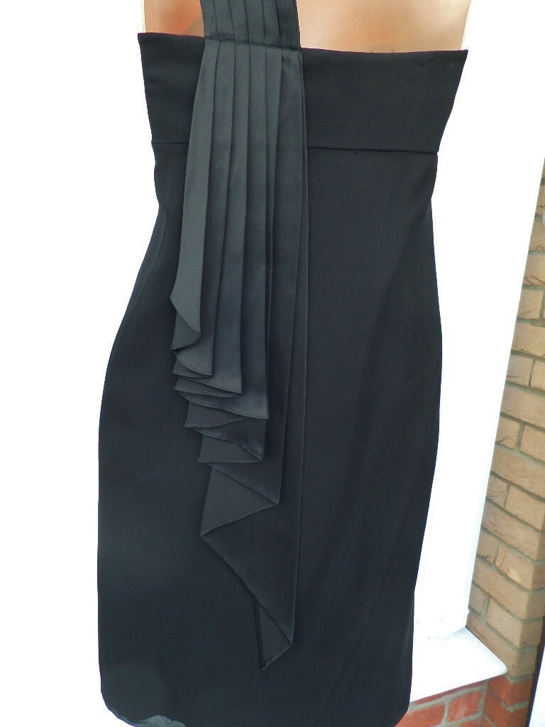 MONSOON GATSBY BLACK SILK CHIFFON 1-SHOULDER SEQUIN 20’S DRESS 12 £160 BNWT