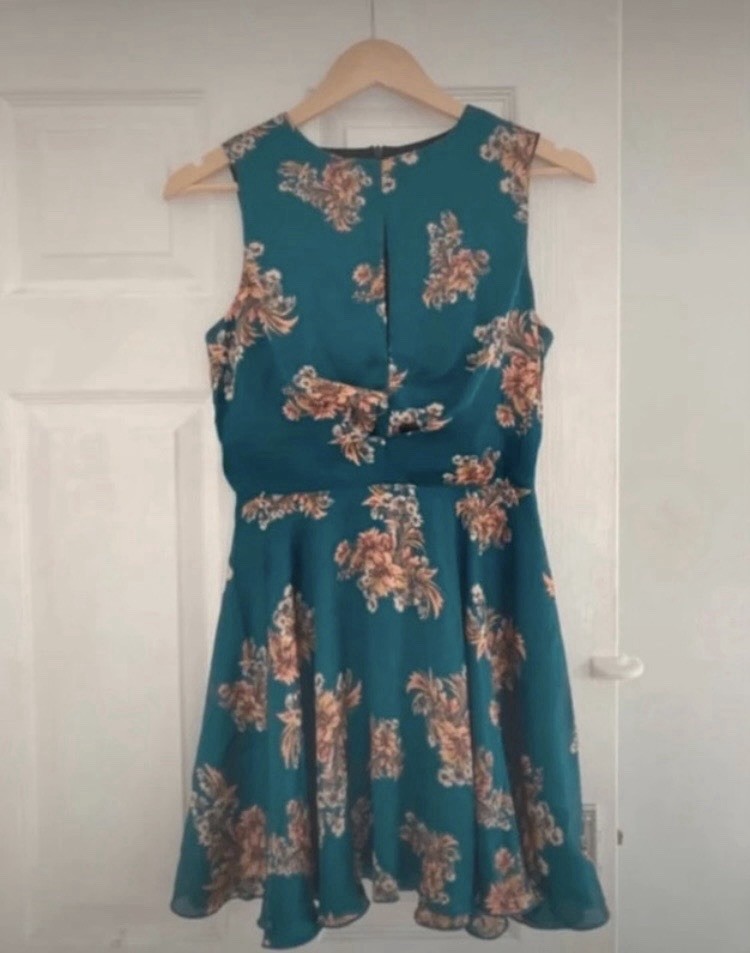 LOVE Blue Floral Dress Size M In Very Good Condition