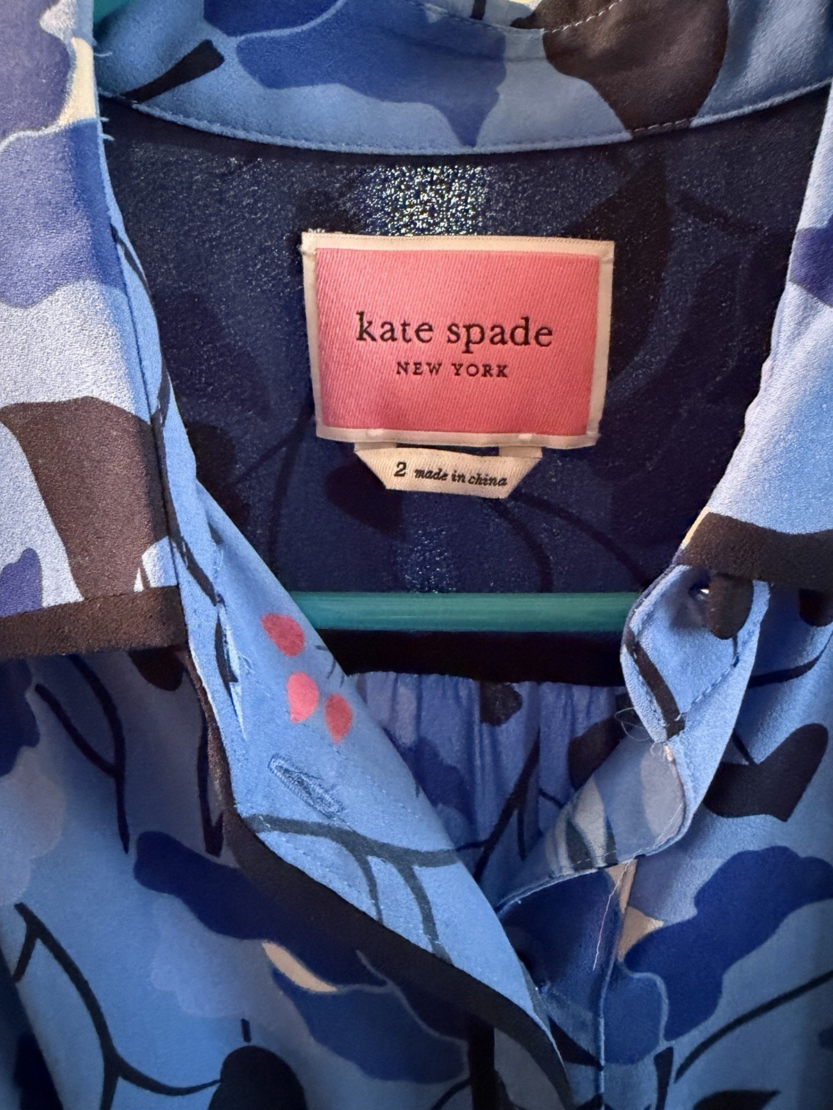 Kate Spade Nouveau Bloom Fluid Shirt Dress Size 2 Women Preppy Floral Pockets