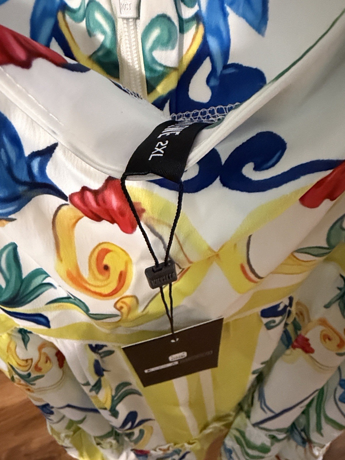 STYLEWE Women’s White Yellow 2XL Sleeveless Long Zip Floral Ruffle A-Line Dress