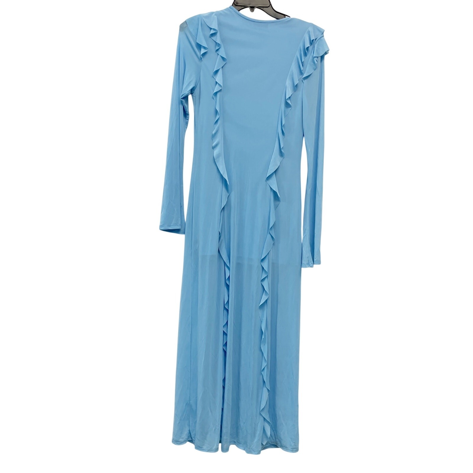 Future Collective Women s Long Sleeve Ruffle Maxi Dress Light Blue Size Small