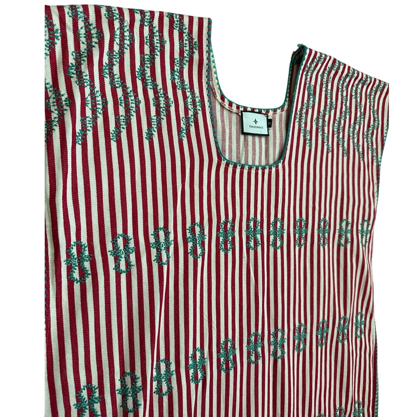 Tuckernuck Oversized Red Stripe Sullivan Embroidered Canvas Caftan Size XS