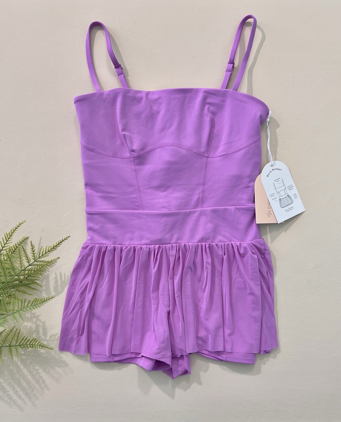 Blogilates Size Small Barre Romper W/Shorts Adjustable Straps First Bloom NEW