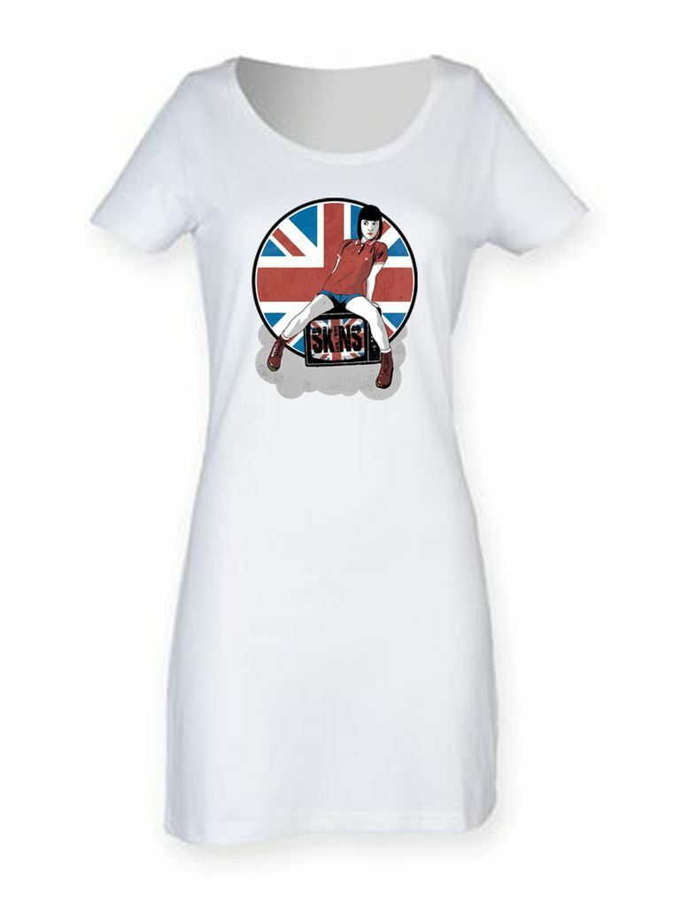 Skinhead Girl Union Jack Women’s T-Shirt Dress – Ska Oi Oi Skins Mod