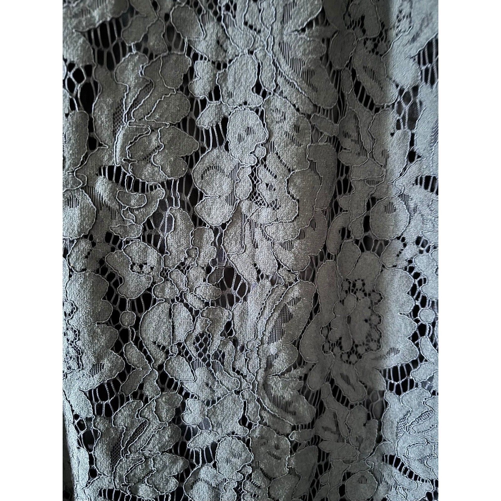 Merokeety Lace Cocktail Dress Womens Medium Navy Blue Floral Cap Sleeve Wedding
