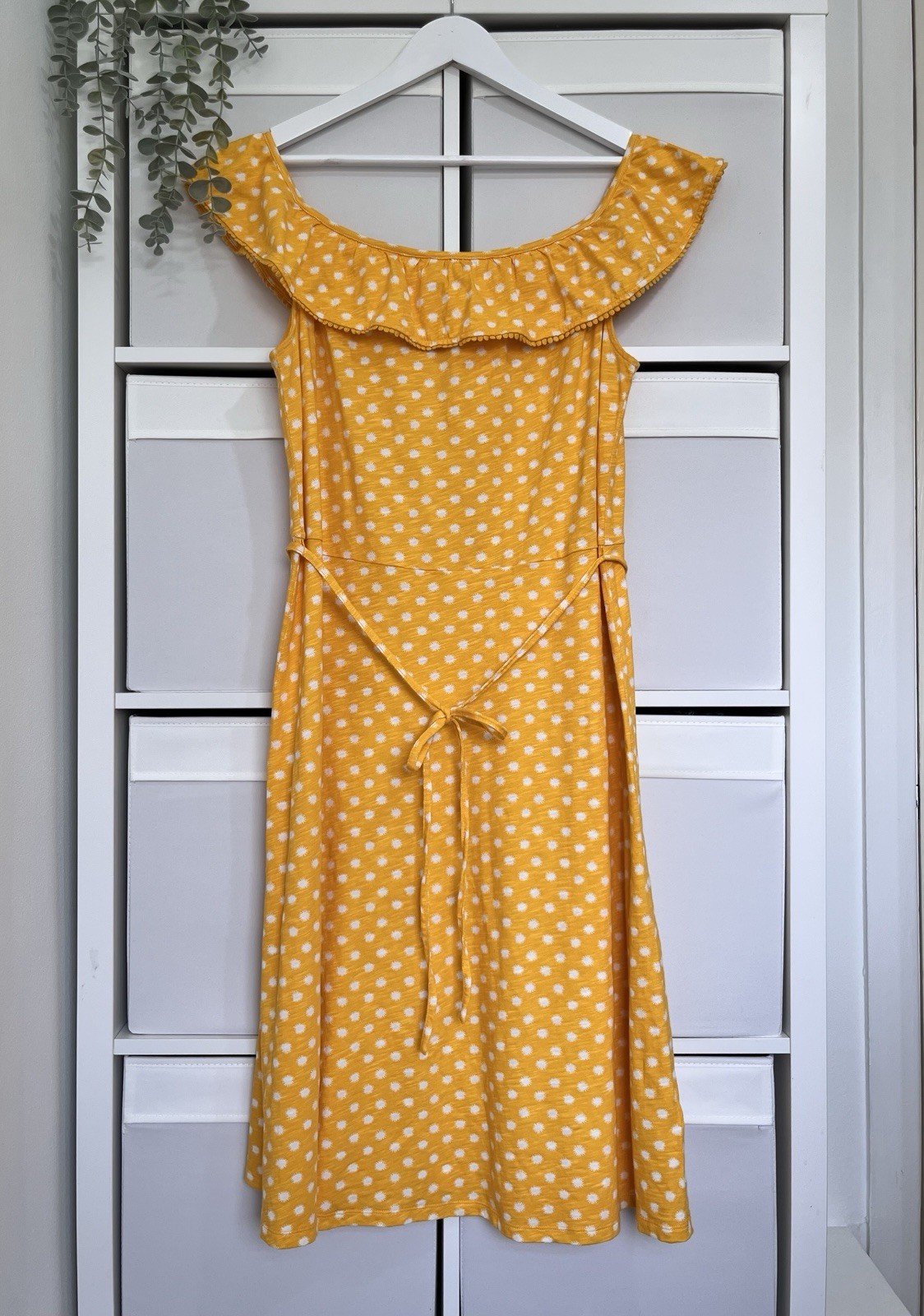 Boden Bethany Midi Dress Size 18 Yellow Cotton Jersey Belt Summer Holiday