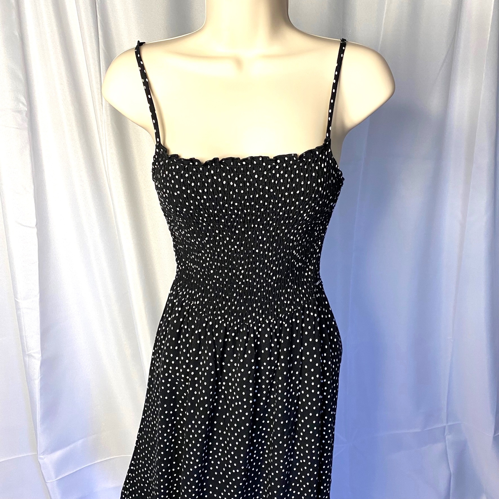 H&M Divided Spaghetti Strap Sundress Elastic Top Size 2 Rayon Machine Wash Cold