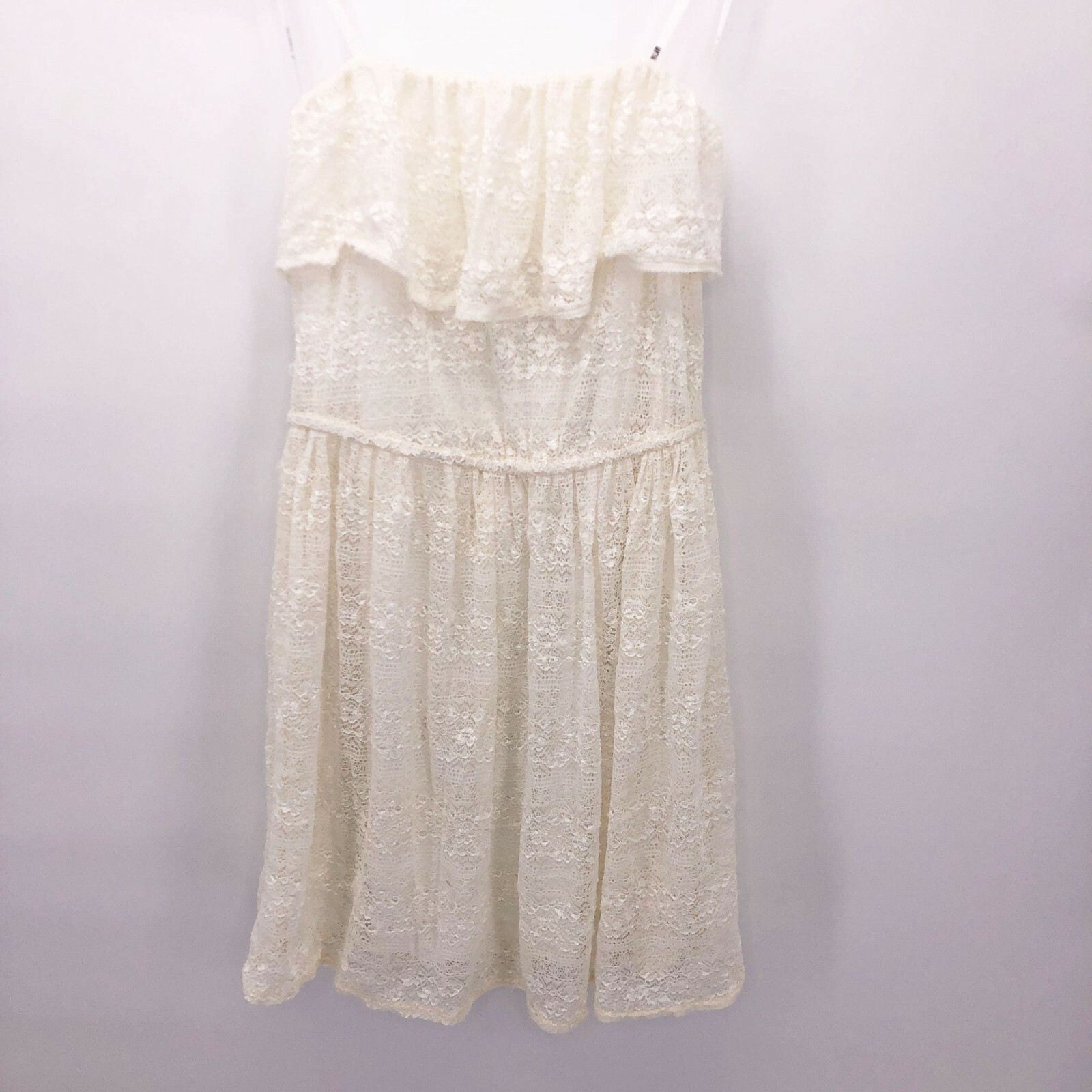 B. Darlin Lace Dress Size 9/10 Strapless Ivory Summer Sundress