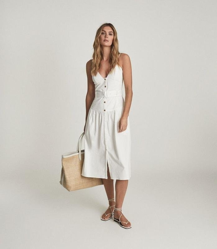 Women Reiss Dress White Cotton S