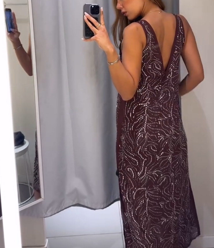 NWT H&M Rhinestone-embellished Dress Burgundy Red 1253886001 XS, S, M, L, XL