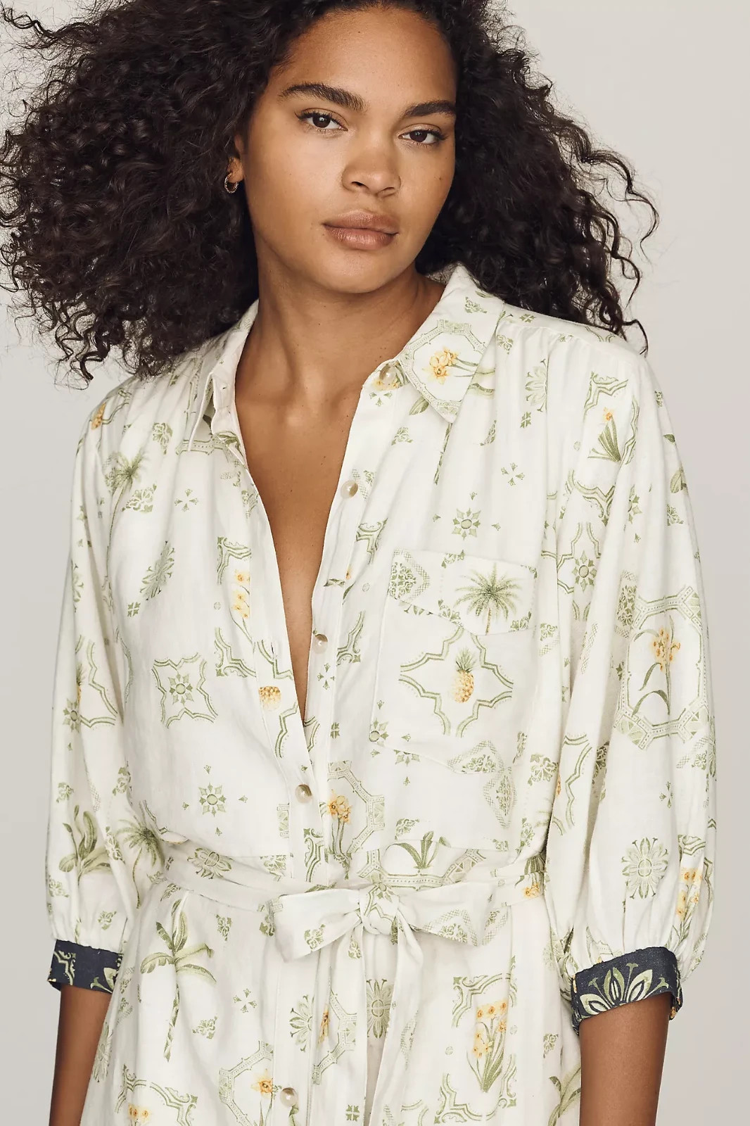 Anthropologie- Maeve Mona Linen Maxi Shirtdress