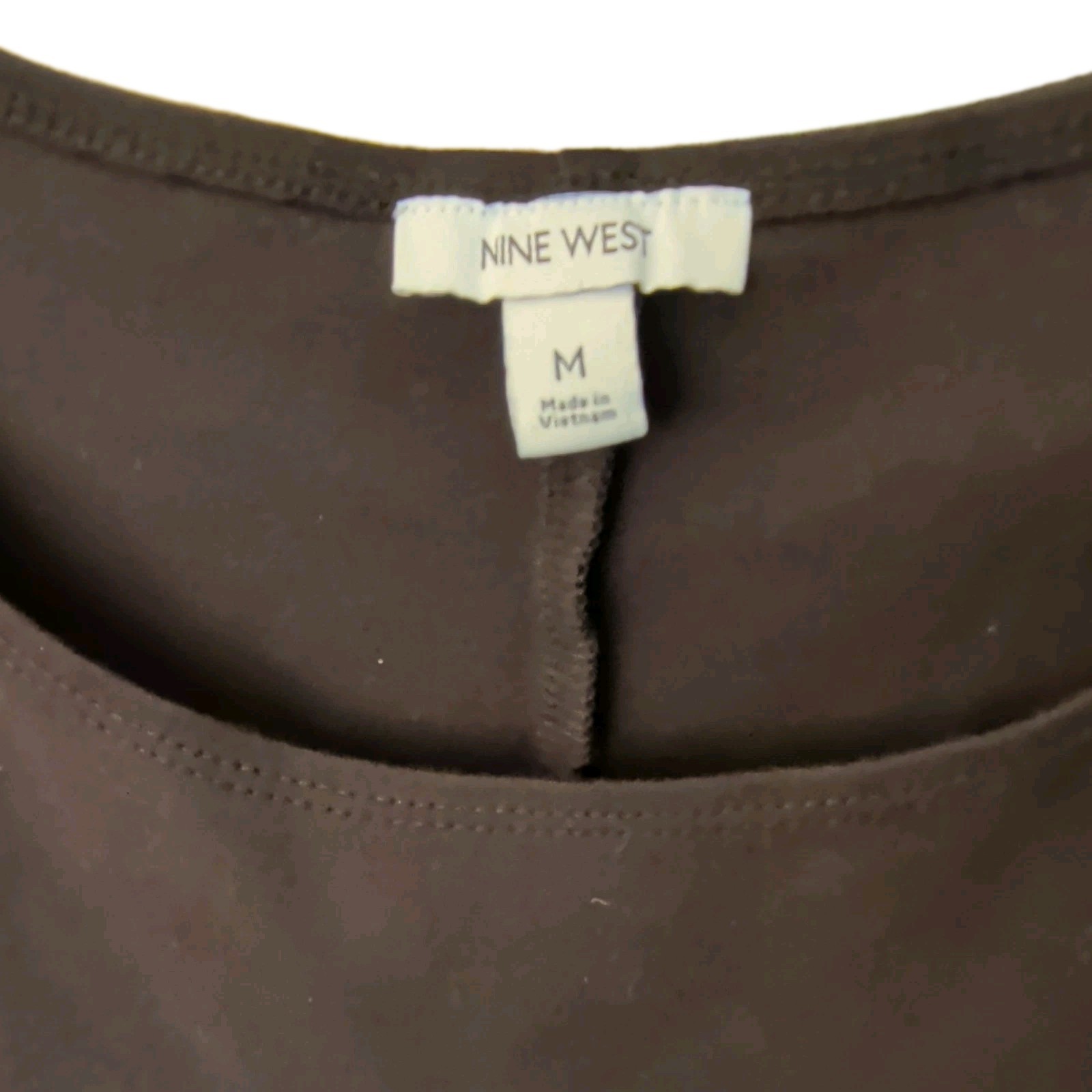 Nine West Women’s M Black Solid Sleeveless Scoop Neck Mini Dress Rayon