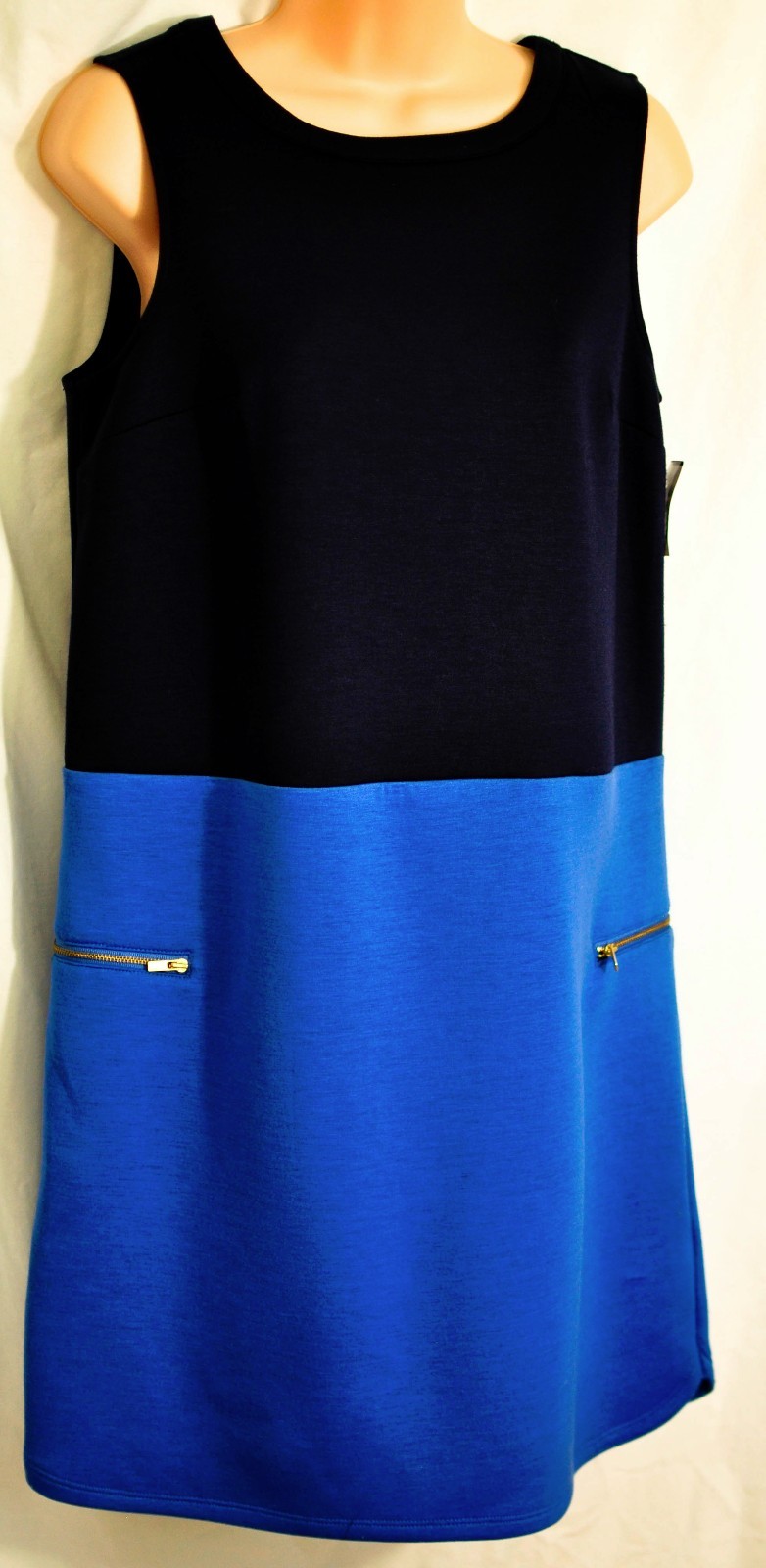 women’s MERONA colorblock dress size small sleeveless shades of blue brand new