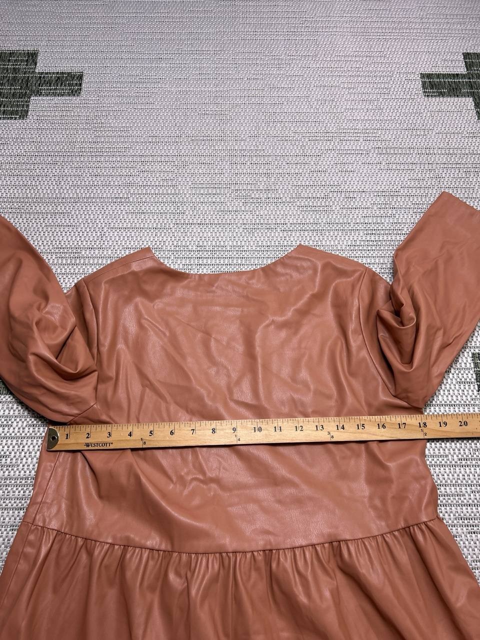 Zara Dress Womens Medium Brown Faux Leather Blouson