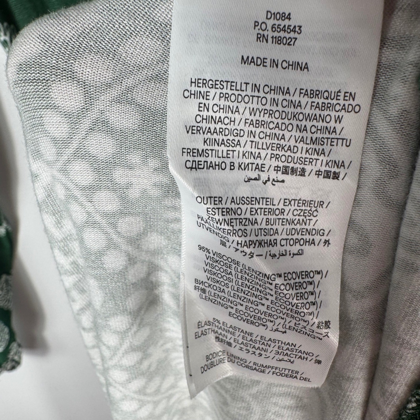 Boden Ophelia Wrap Dress Womens 8 Green White Jersey Block Print Tiered Maxi