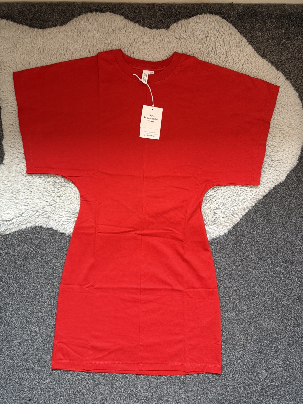 & other stories red kimono sleeve t shirt mini dress NEW WITH TAGS size xs