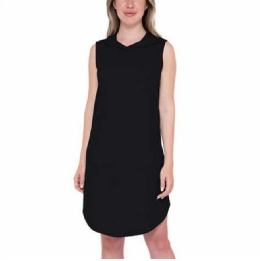 B COLLECTION BY BOBEAU HOODED SLEEVELESS WITH POCKET DRESS(BLACK MEDIUM)NWT