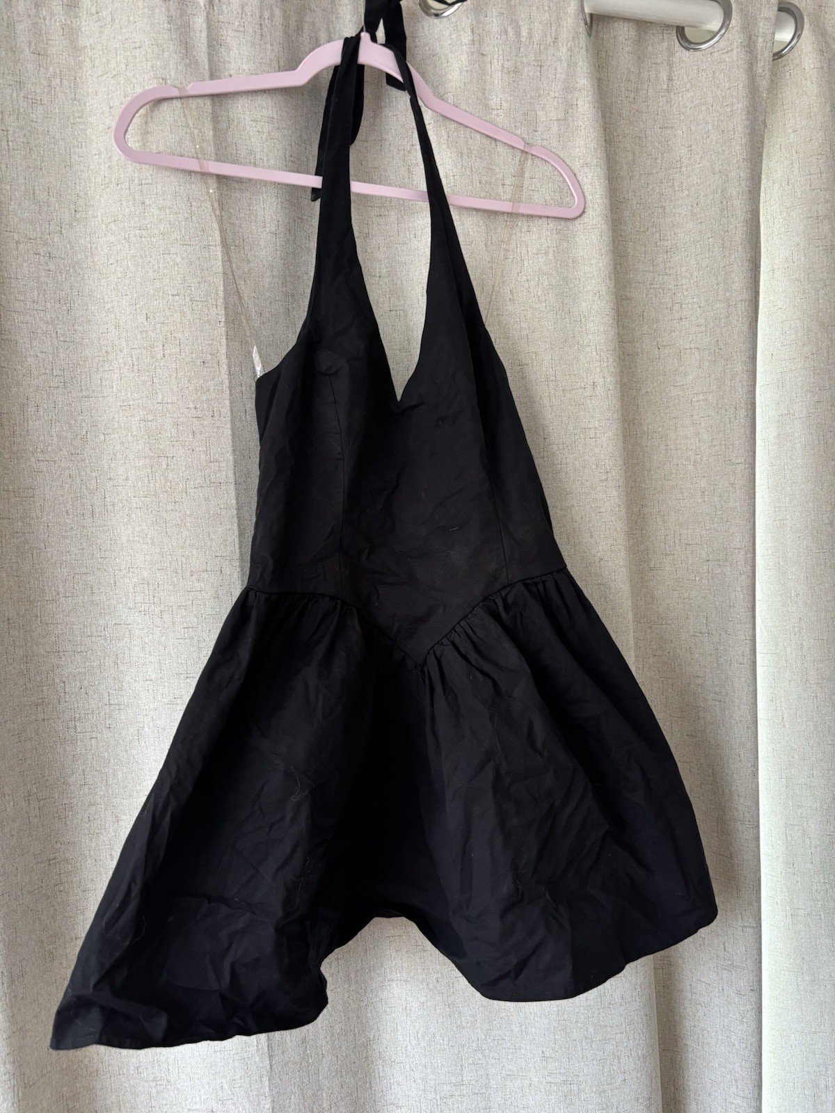 Wild Fable Black Halter Dress Adjustable Strap Zip Polyester XS