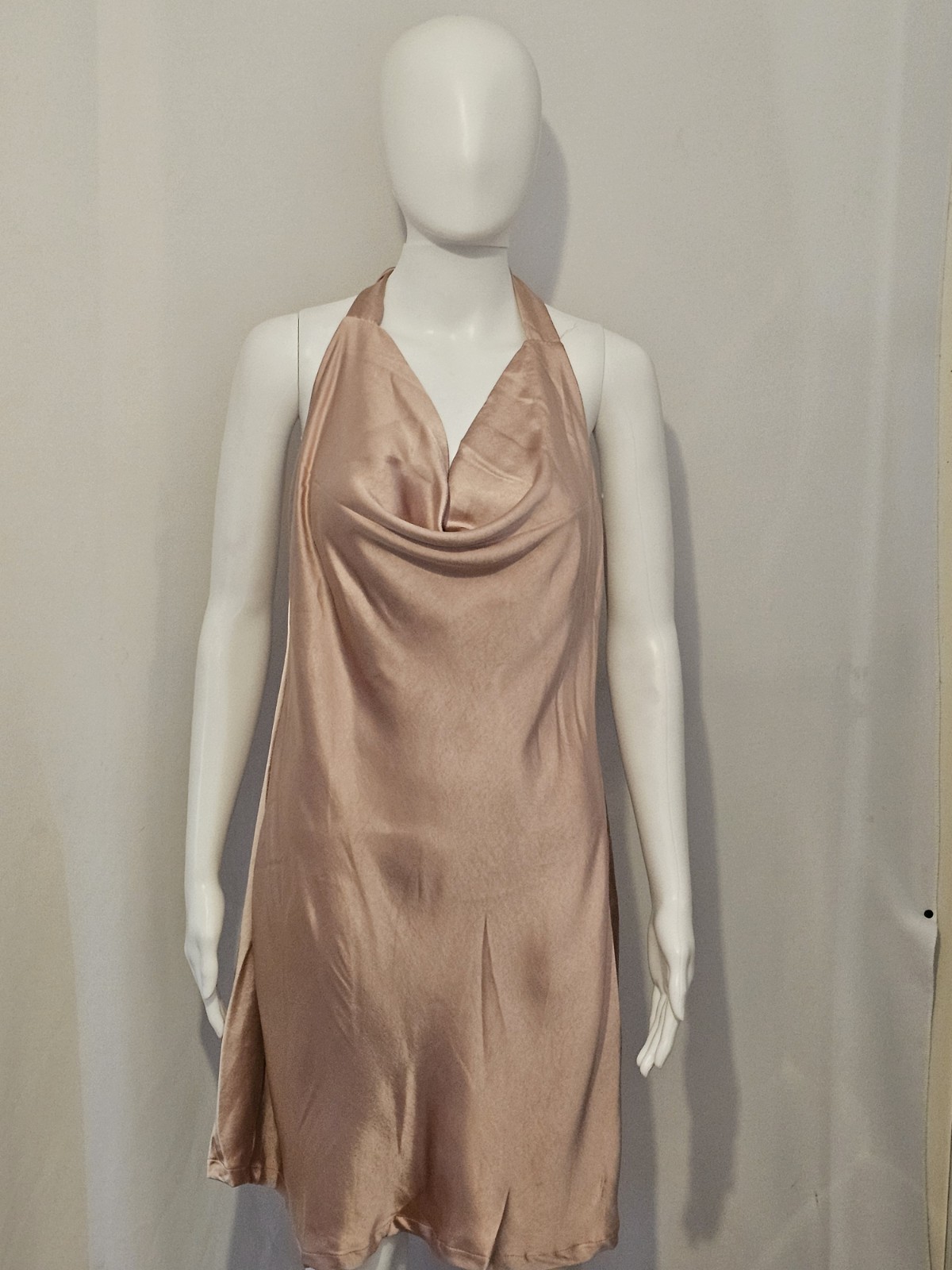 Pink Mini Dress With Draped Design Size 14 Women’s Dress New And Tagged