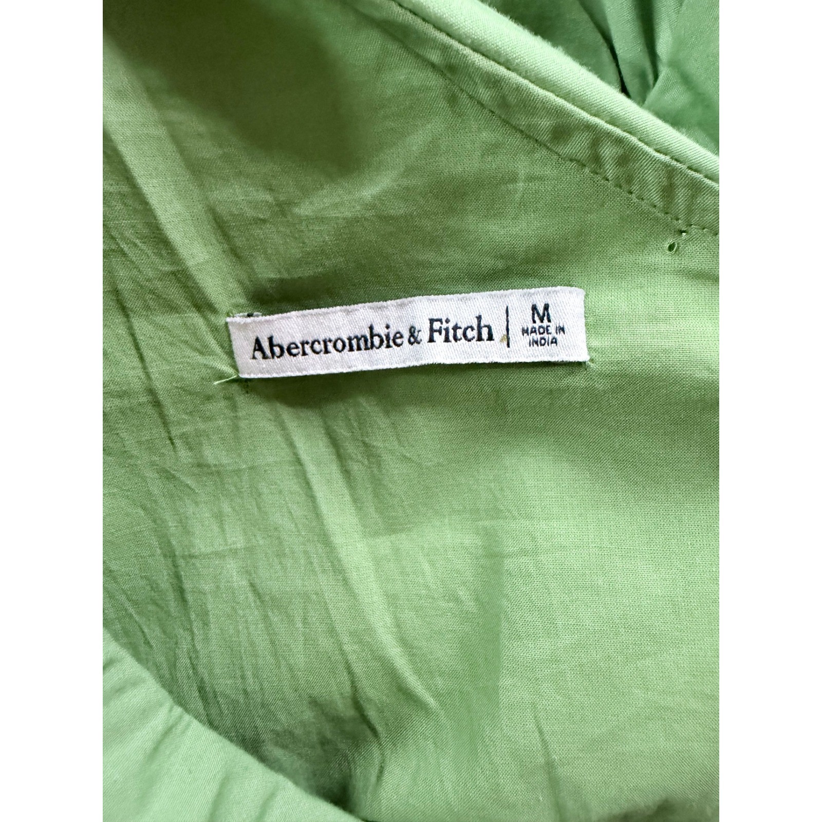 Abercrombie & Fitch Maxi Dress Womens M Green Good One Shoulder Ruched Cutout