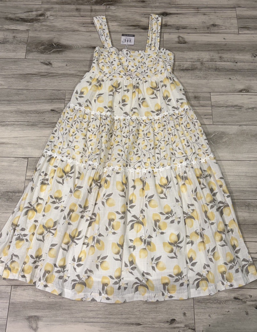 Haute Hippie Style 100% Cotton Midi Lined Dress US Size 6 Tiered Sundress