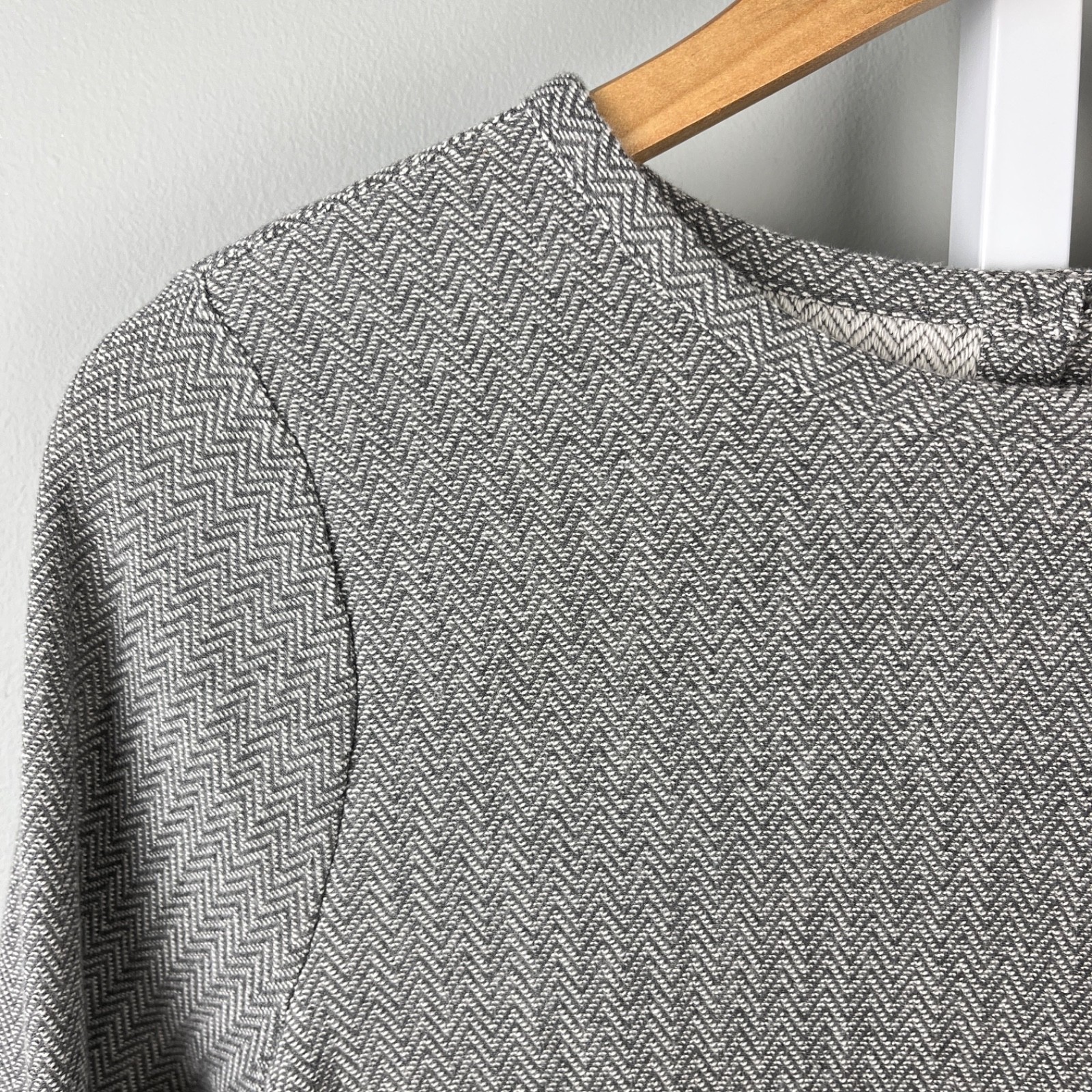 Ann Taylor LOFT Herringbone Dress Womens M Gray Preppy Classic Academia