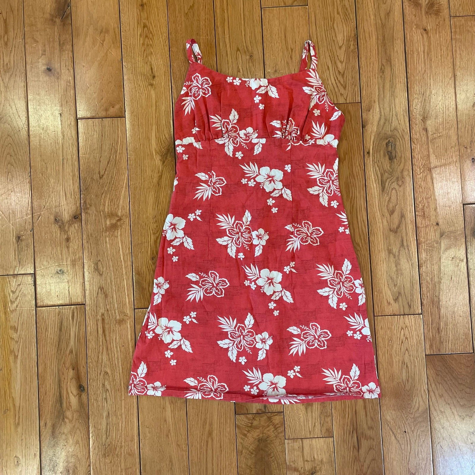 Wild Fable Women’s Dress Tank Above Knee Red Cream Floral Size XS EUC