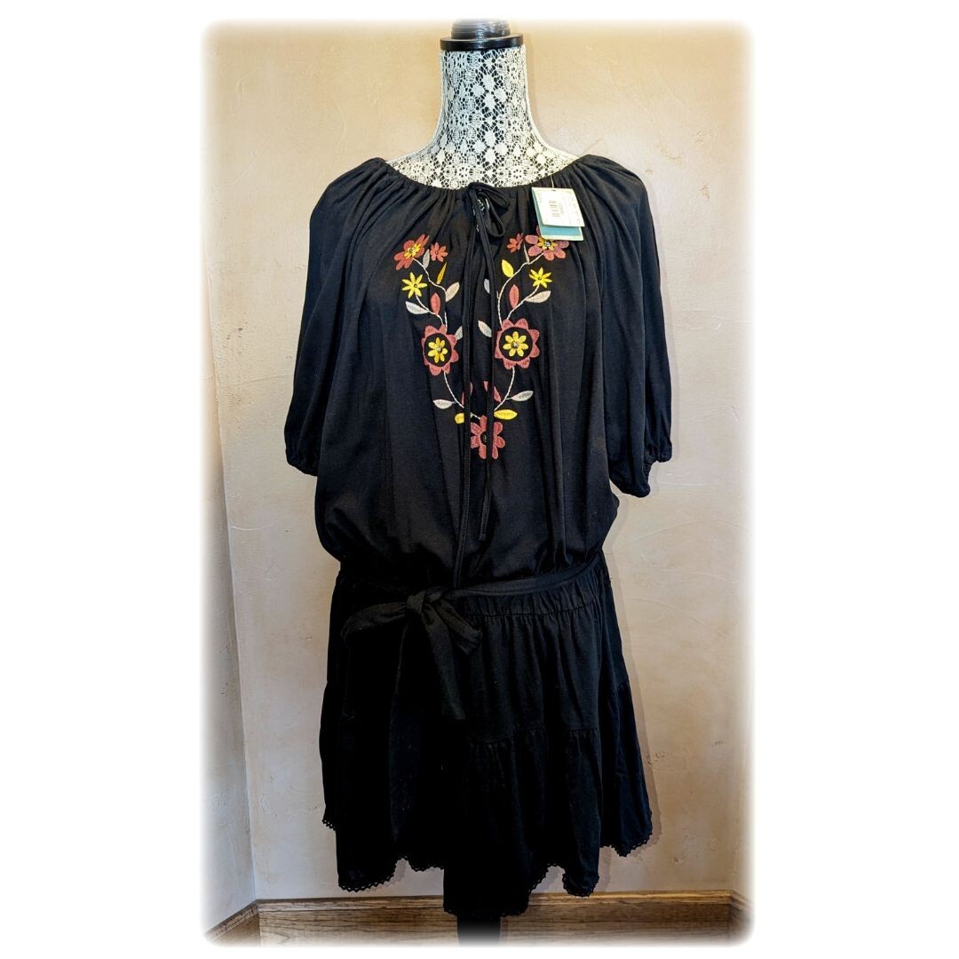 Roper Peasant Dress Black Embroidered Western Dress Women’s Size 1X NWT