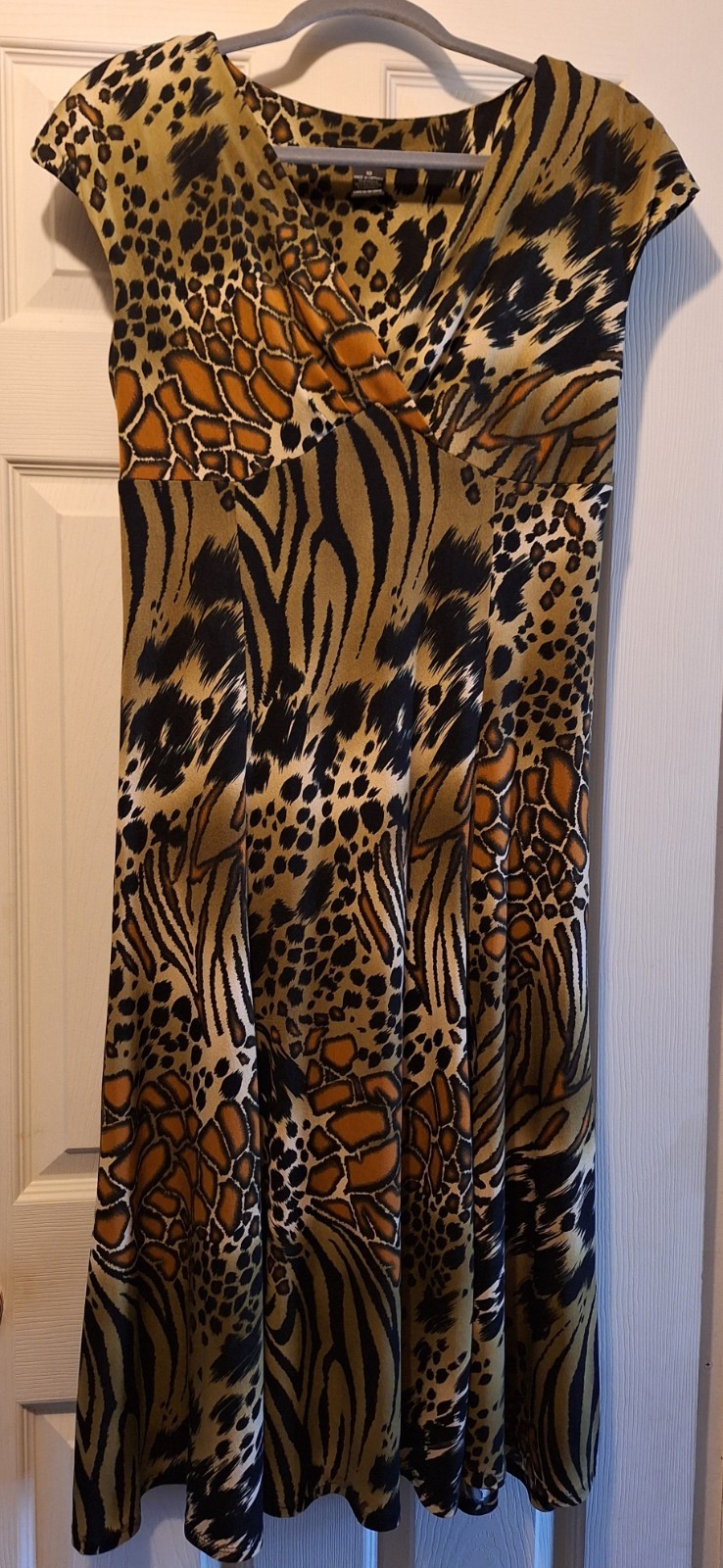Womens Animal Print Leopard Tiger Stretchy Dress Size 10