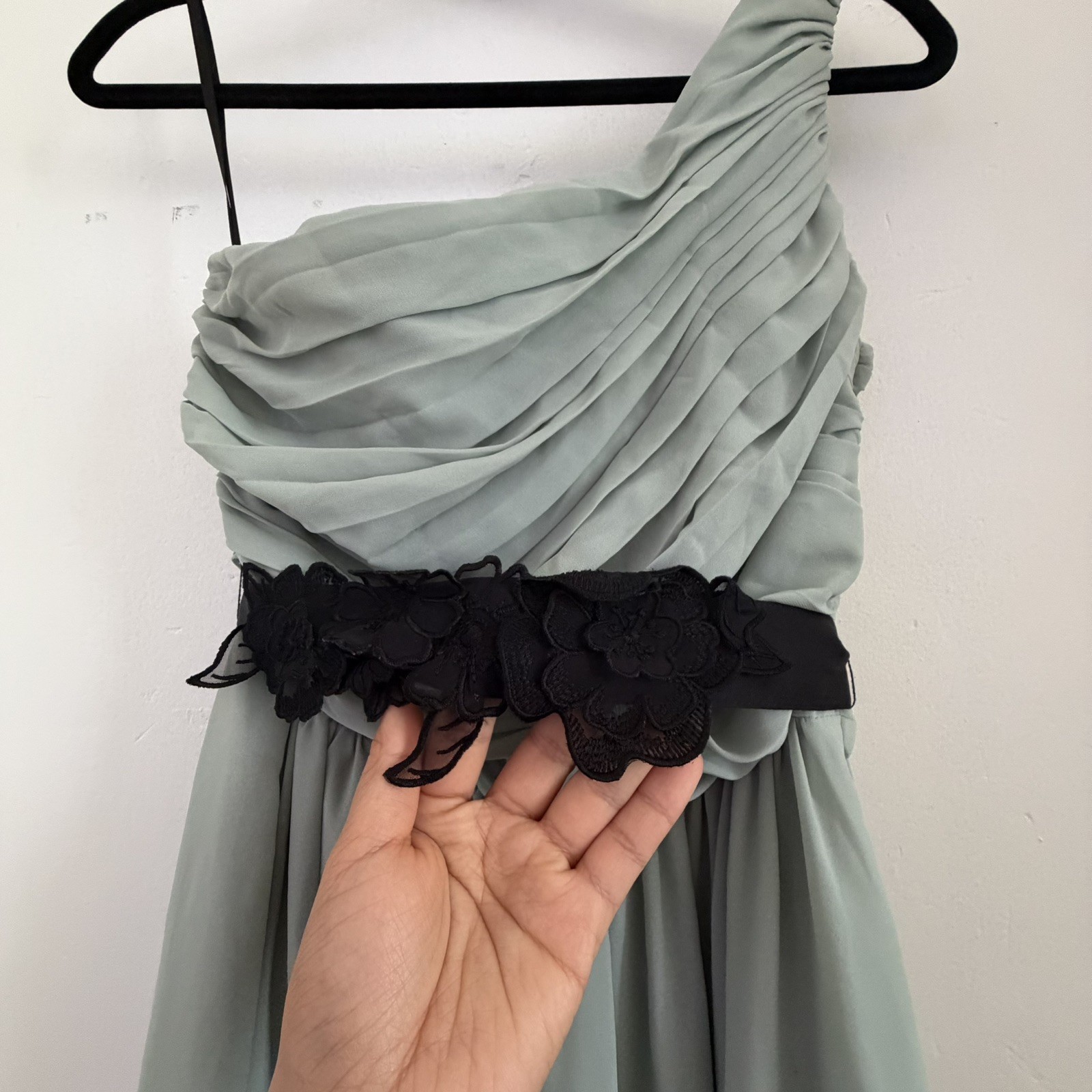 H&M Pale Mint Green Party Prom Bridesmaid Style Maxi Dress Size UK 12 VGC