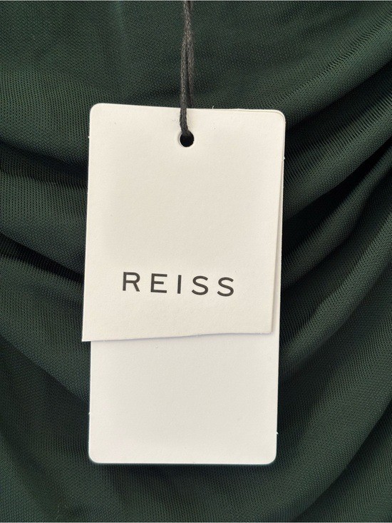 Reiss Delphine Off The Shoulder Cut Out Maxi Dress in Green Size 6