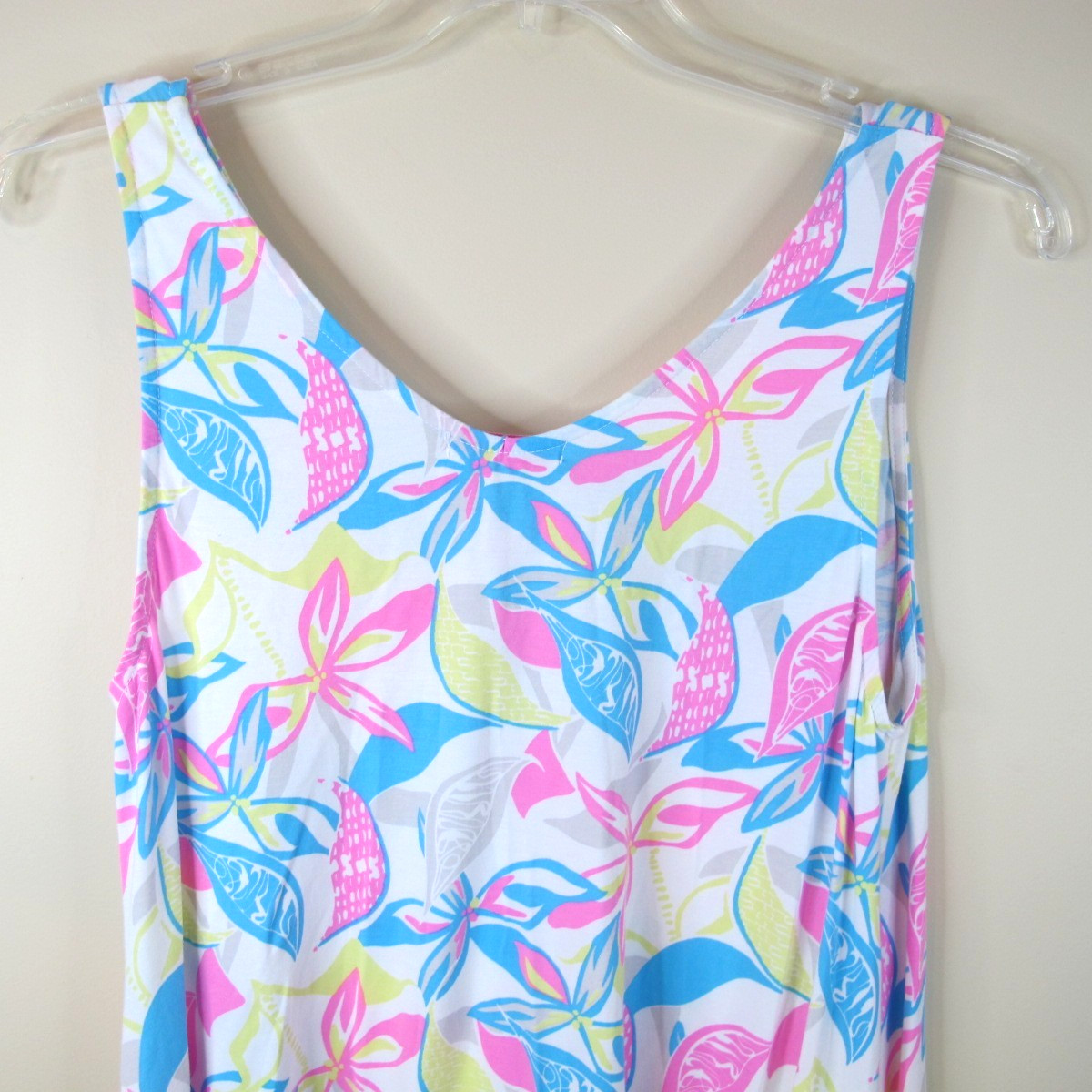 Fresh Produce Tropical Floral Beach Boho Sleeveless Sundress Women’s Large Modal