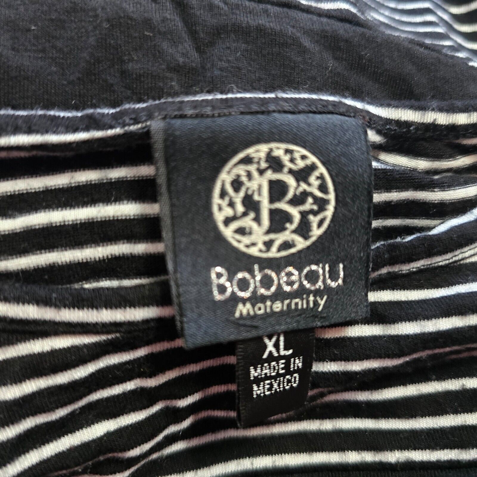 Bobeau Maternity Dress Women’s XL Black Gray Colorblock Striped Sleeveless