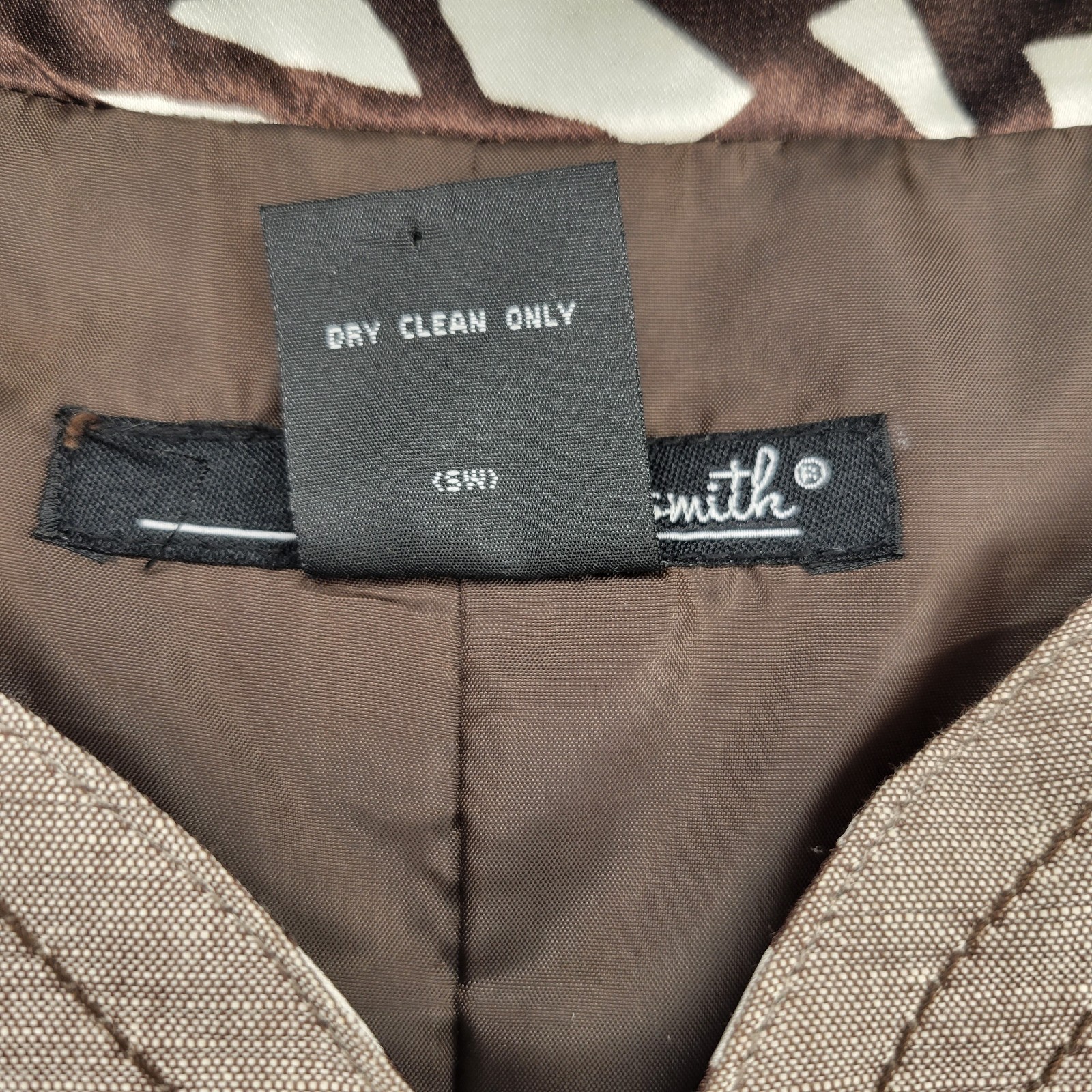 Willi Smith Sleeveless A-line Brown Dress Size 8 Women Business Linen Blend