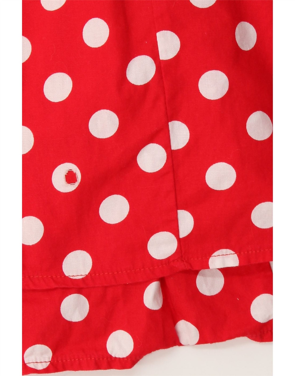 VINTAGE Womens Sleeveless Sundress UK 1 2XS Red Polka Dot Cotton AH04