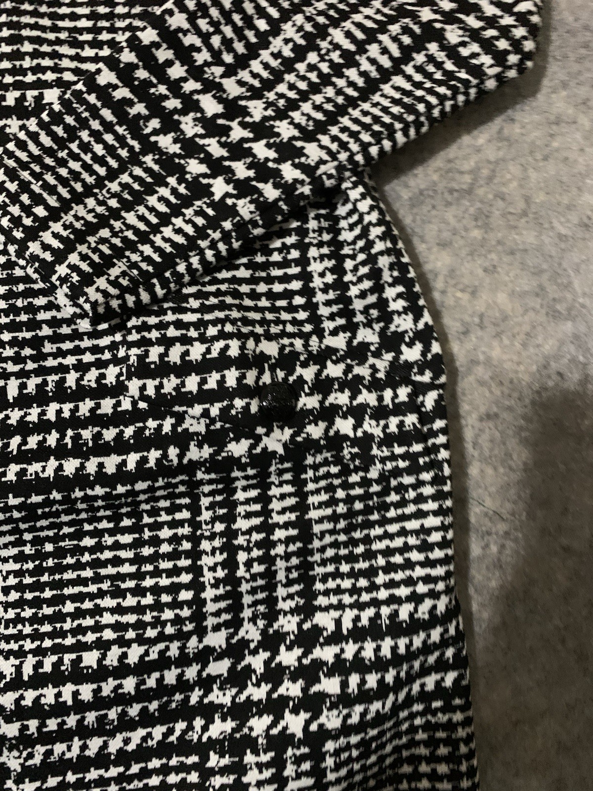 NWT Loft Sz 0 Houndstooth Plaid Mini Dress Black White Stretch Pockets