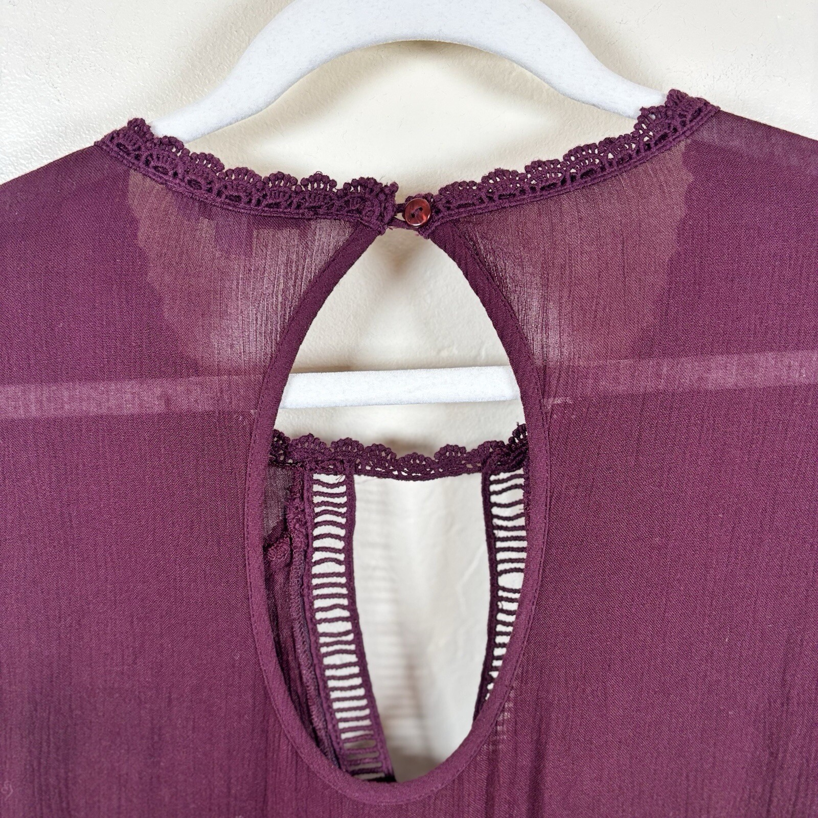 Patrons Of Peace Babydoll Dress Sz M Purple Semi-Sheer Gauzy Whimsigoth Fairy