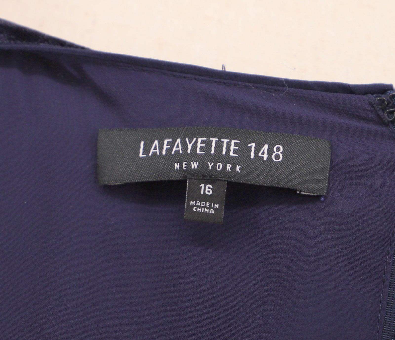 LAFAYETTE 148 NY Velvet Rayon Silk Dress in Dark Purple Size 16