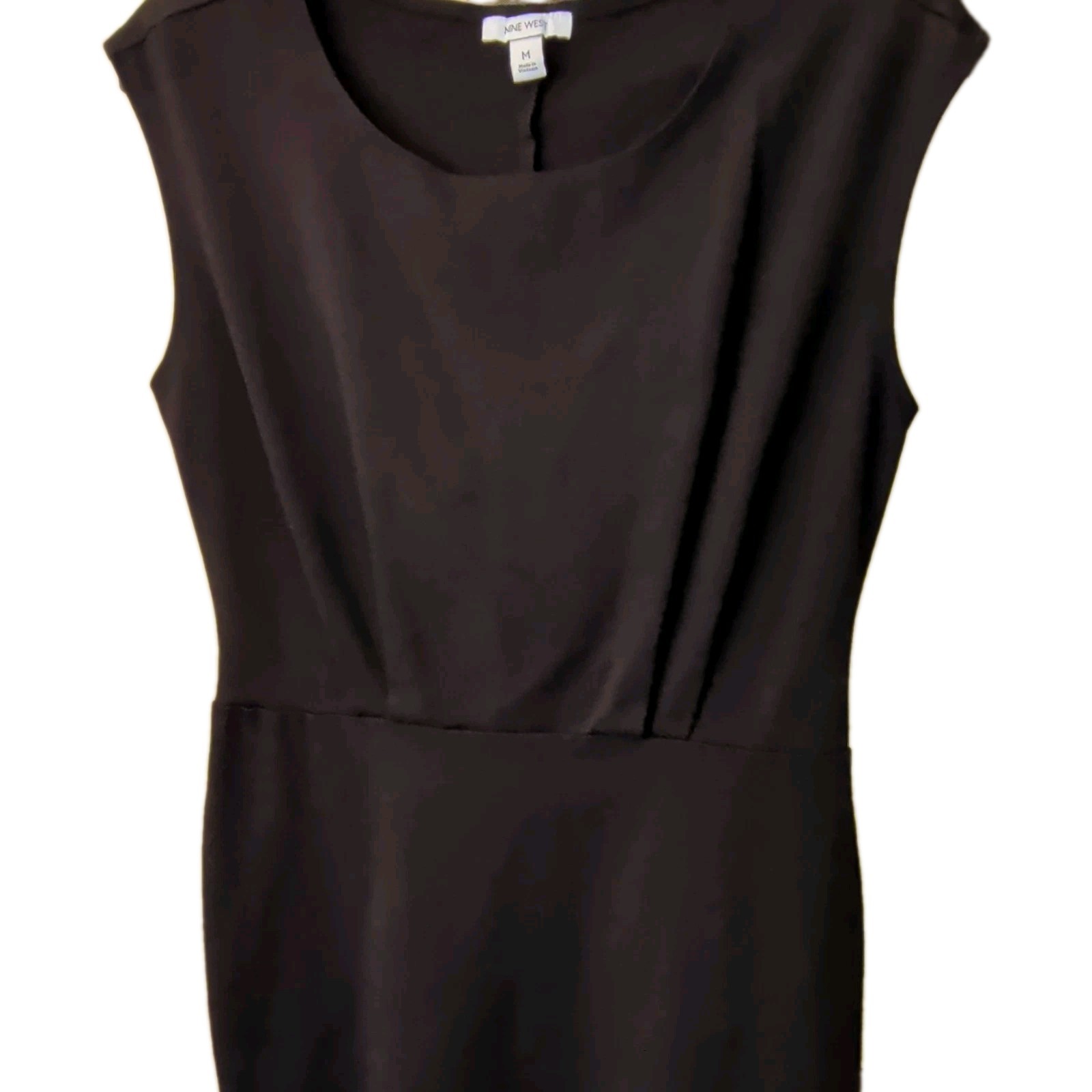 Nine West Women’s M Black Solid Sleeveless Scoop Neck Mini Dress Rayon
