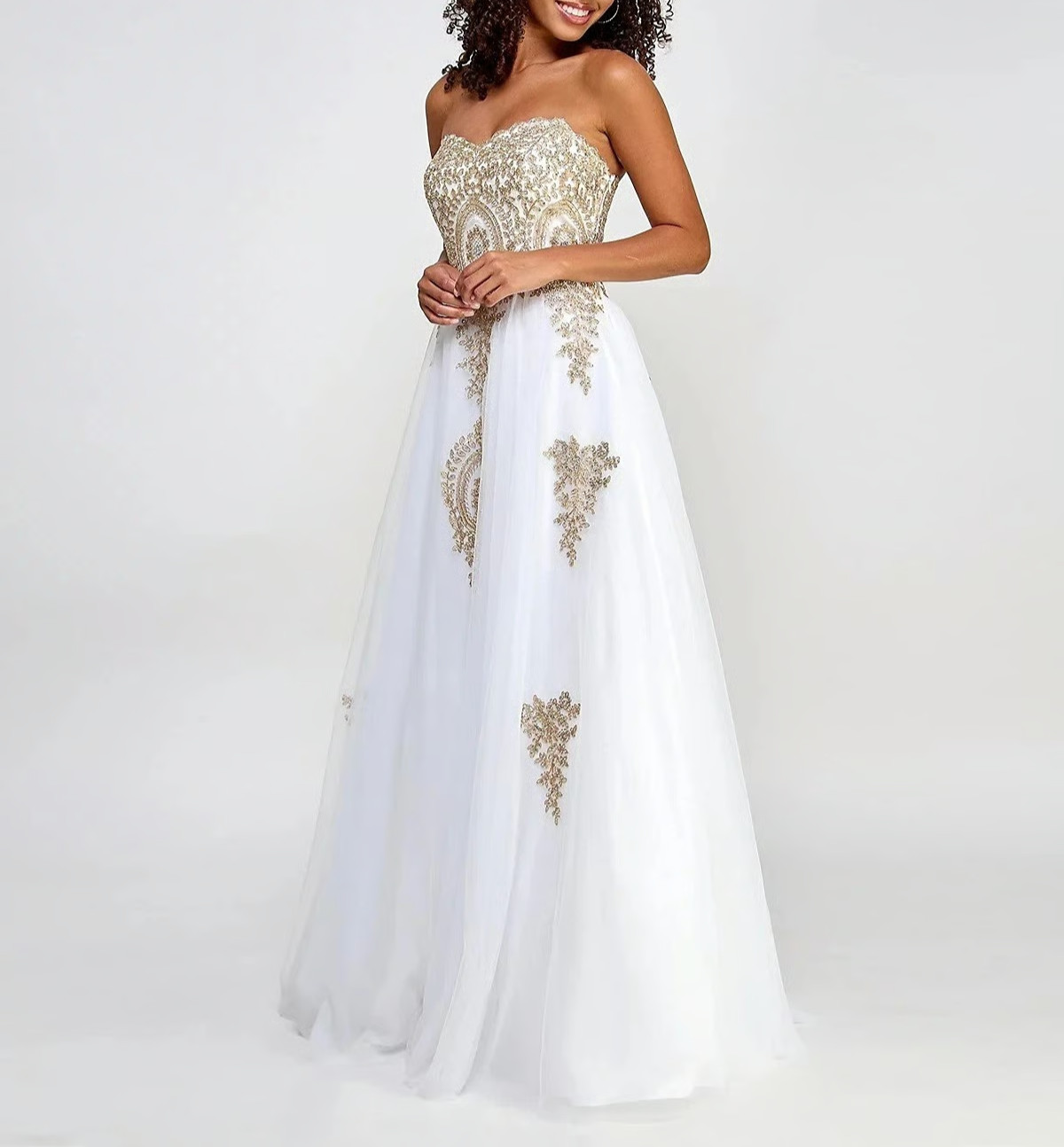 Say Yes Strapless Embellished Gown MSRP $199