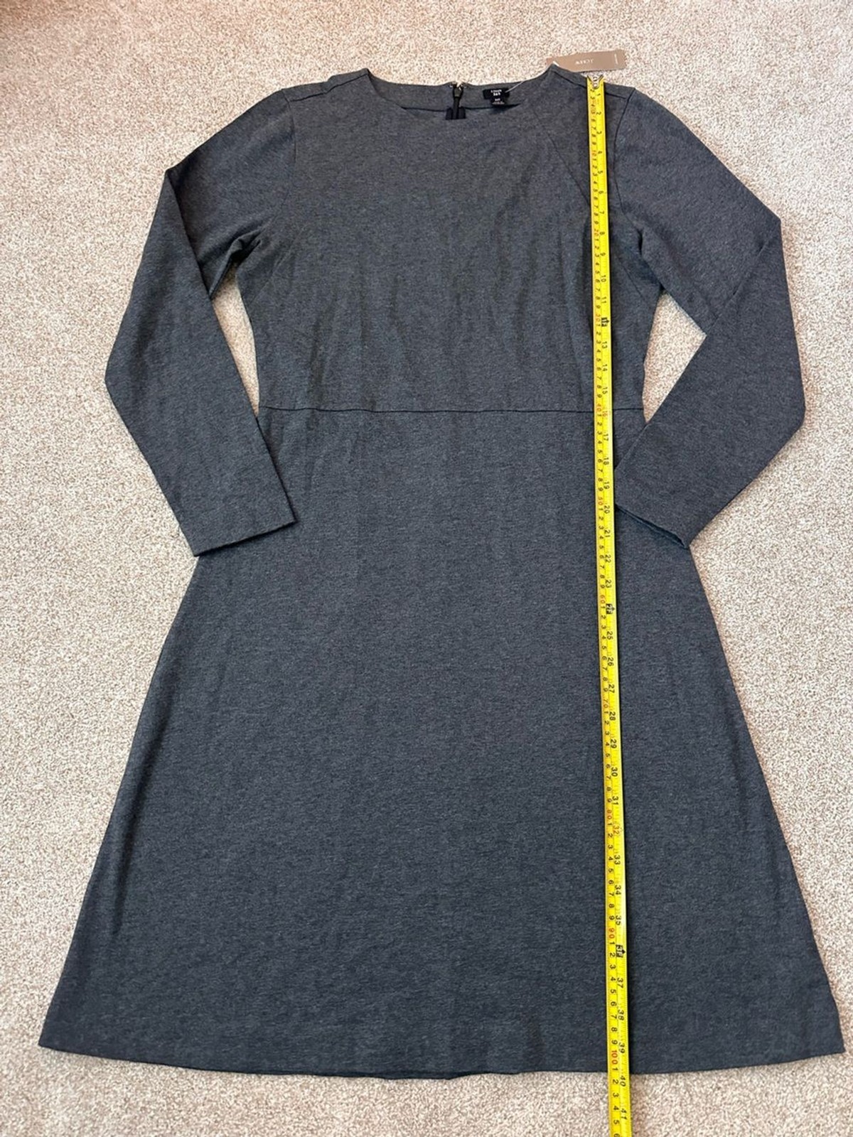 NWT J.Crew 365 100% Cotton Fit & Flare Gray Knit Dress Medium Tall