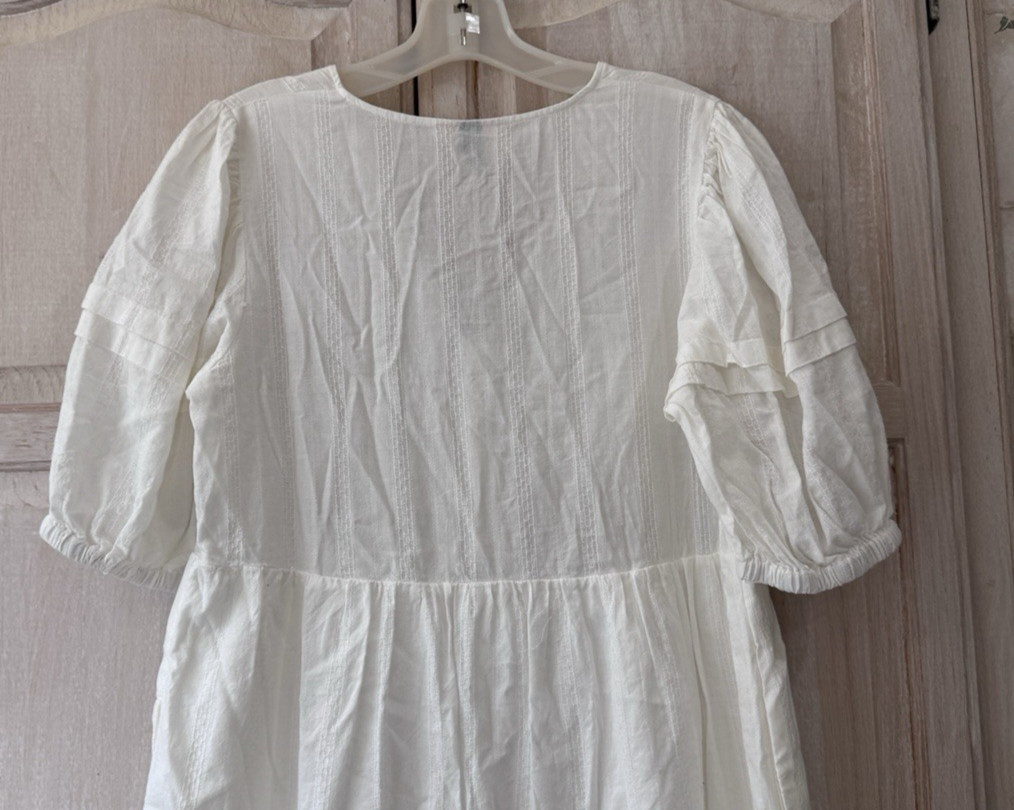NWT Universal Thread White Tiered V-Neck Midi/Maxi Dress Lined Size Small