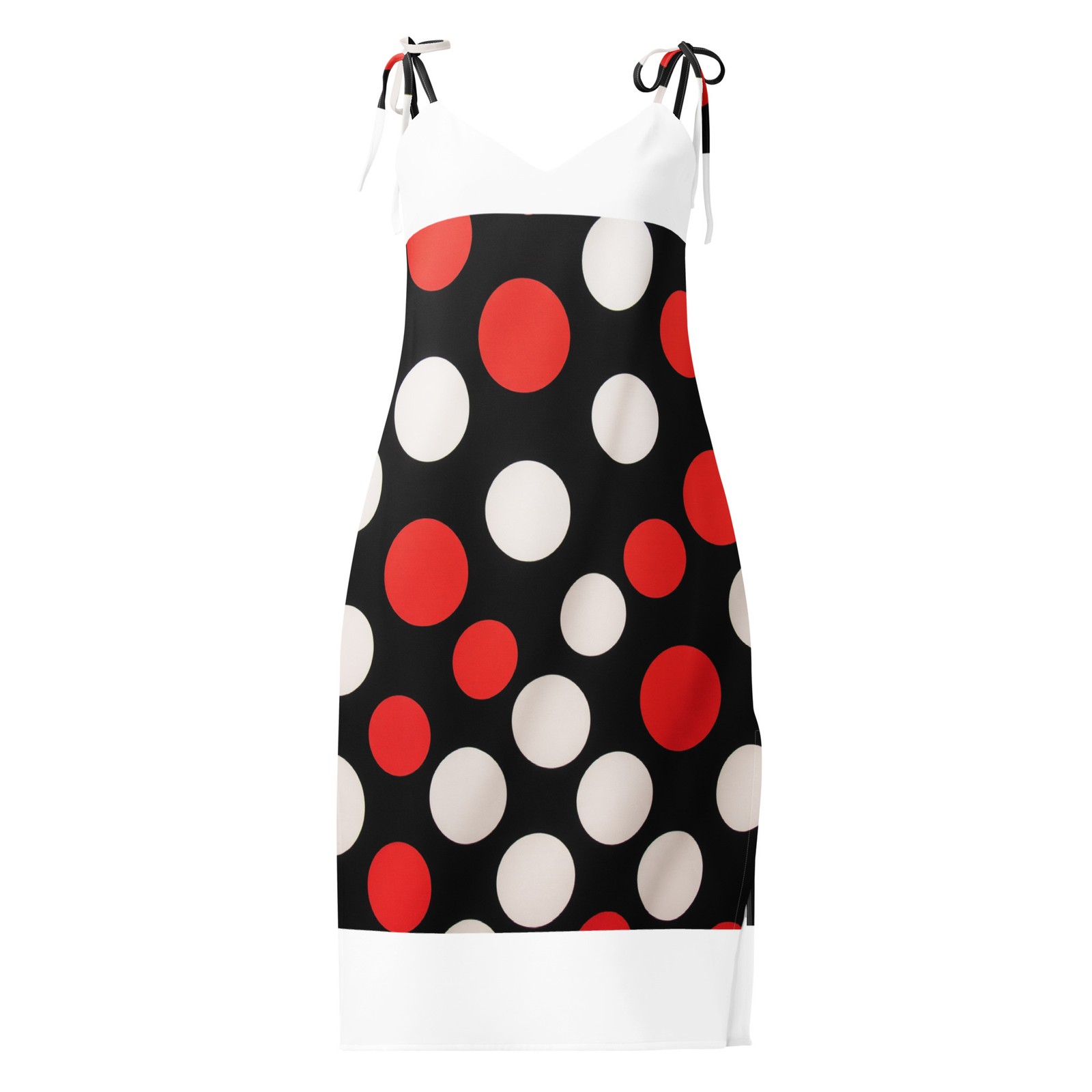 Tie-strap Poka Dot Midi Dress