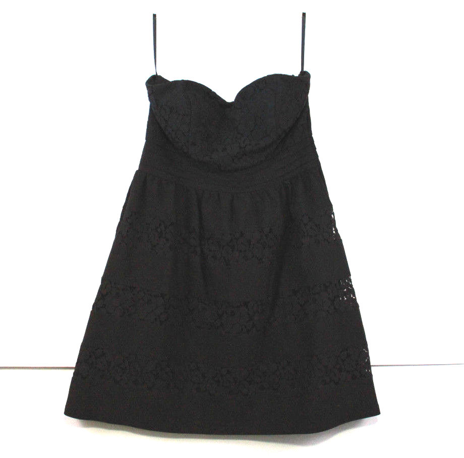 American Rag Cie Dress Strapless Mini Black with Lace Inserts Size M