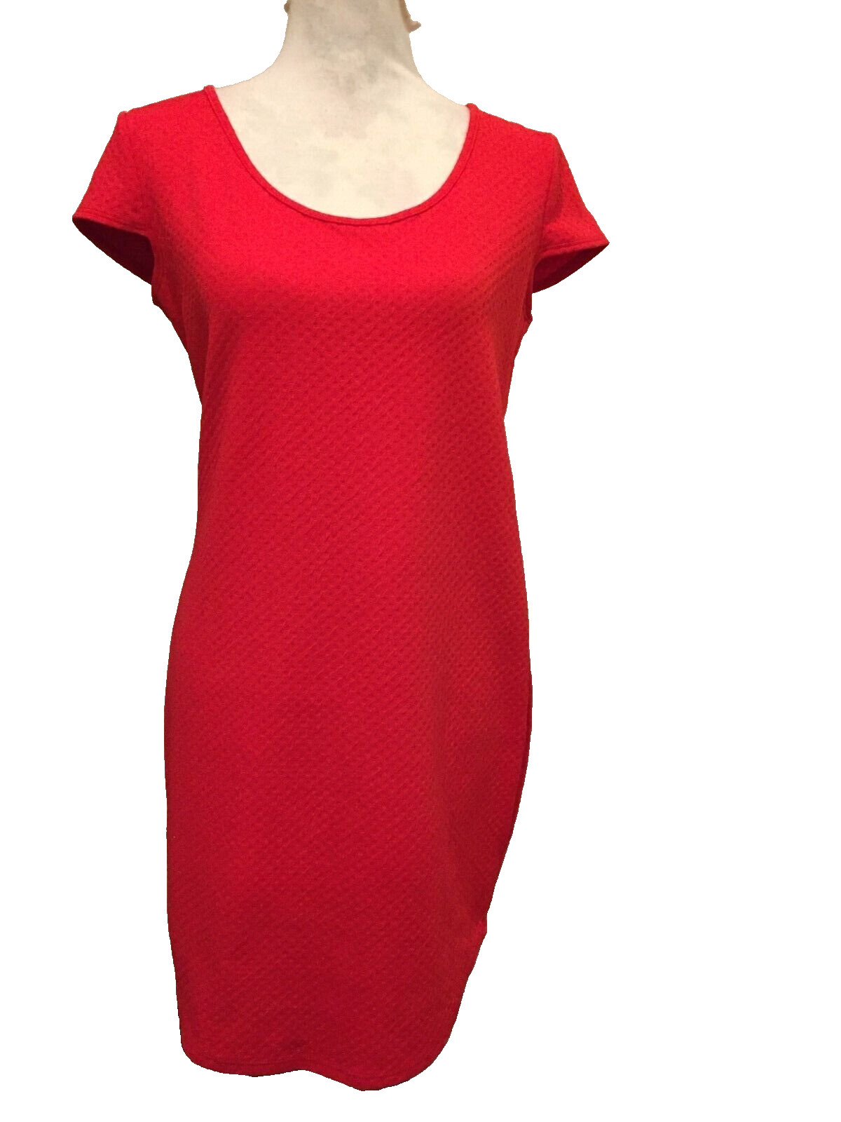 Espresso Dress, Small, Red, Cap Sleeves, Machine Wash, Stretch, Zip light weight
