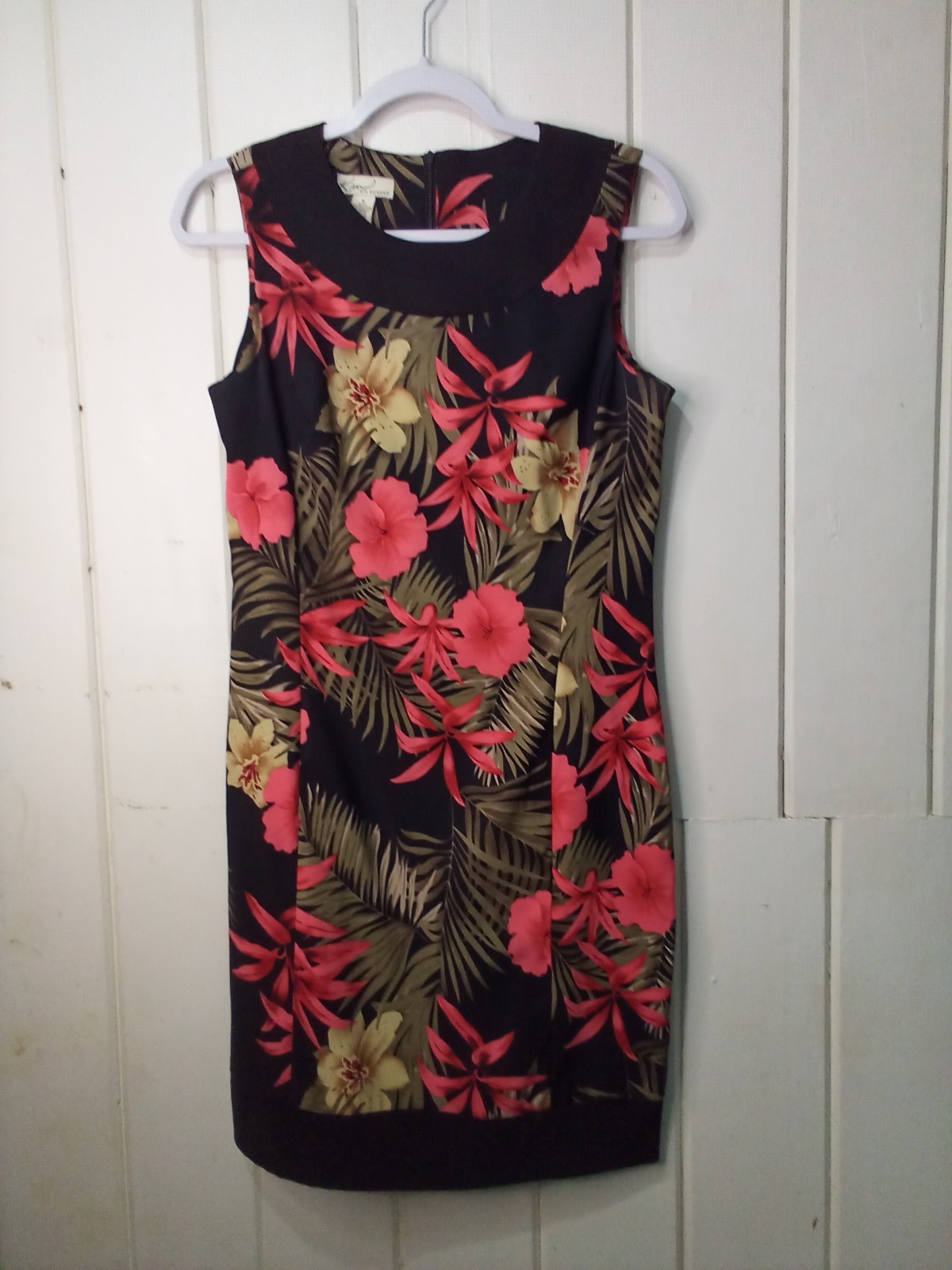 Kim Rogers Dress Women S Sleeveless Classic Career Floral Black Red Green