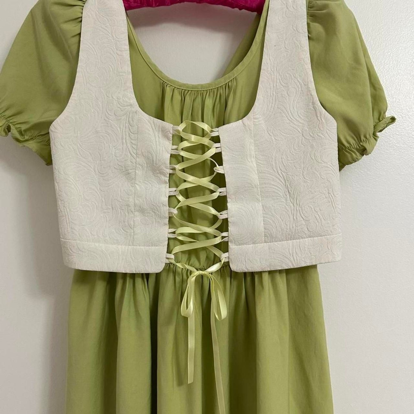 Unbranded Women’s Green and White Dress
