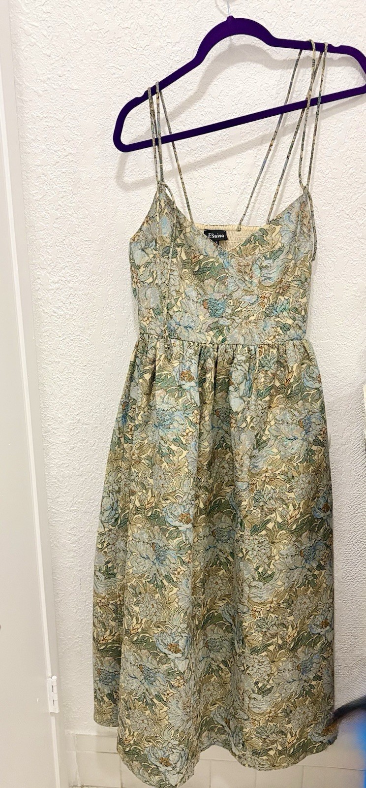 En Saison Floral V-Neck A-Line Strappy Midi Dress Size XS Multicolor Women’s