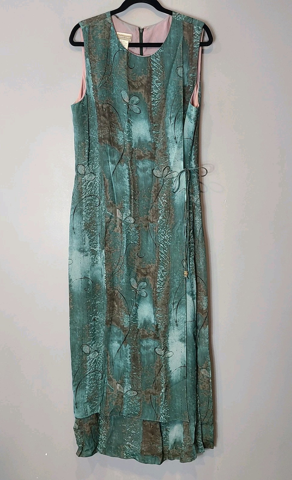 Vtg Y2K Maxi Dress Sz 16 Boho Gypsy Forest Fairy Flowy Resort Granola Cottage
