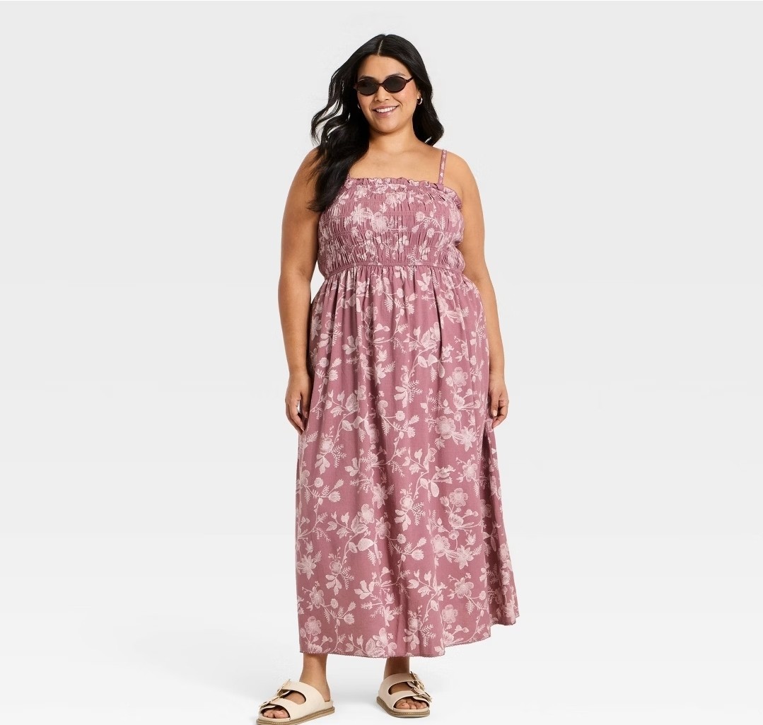 Women’s Sleeveless Ruffle Maxi Floral Sundress – Universal Thread 1X